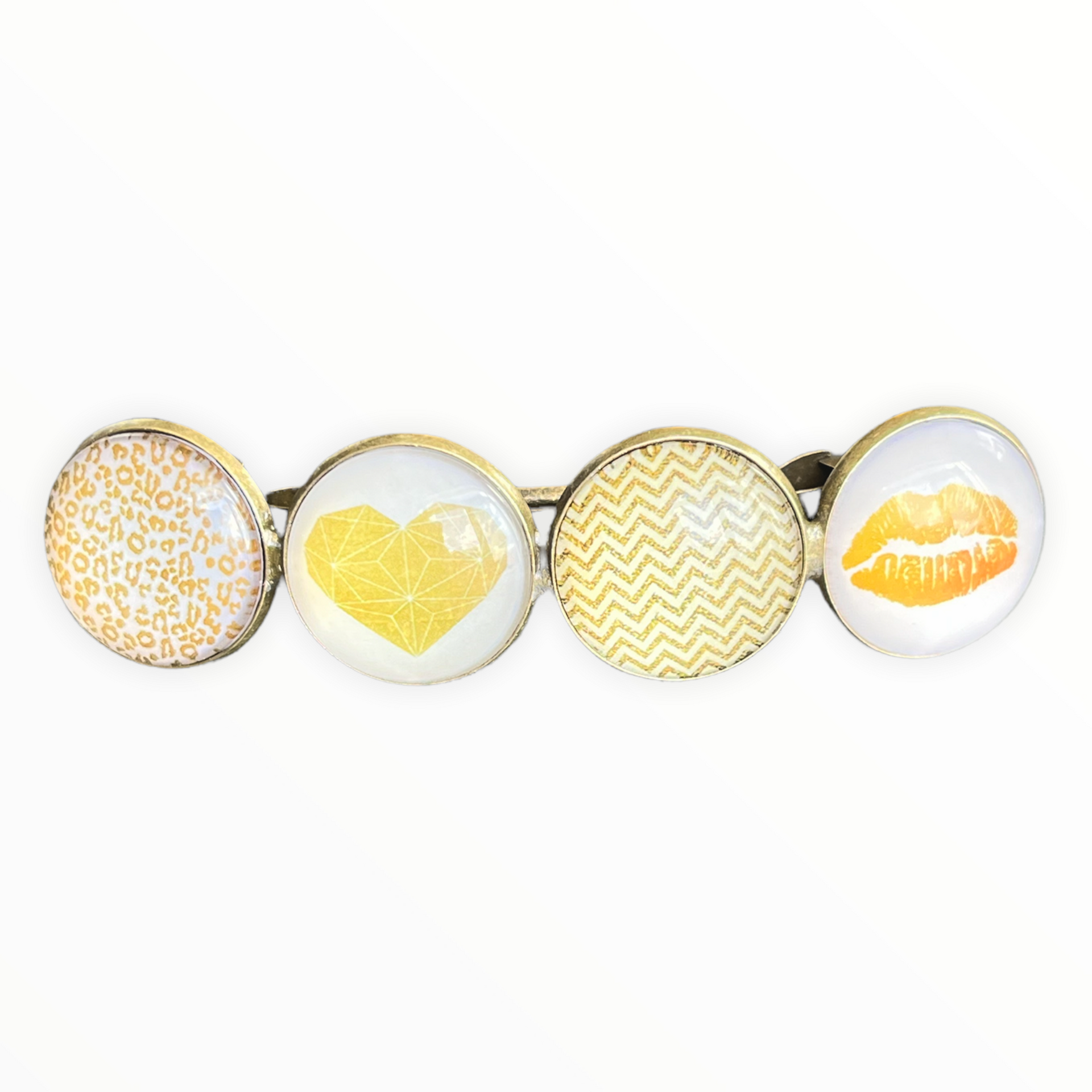 Color hairclip haarspeld goudgeel wit xl - haarspelden