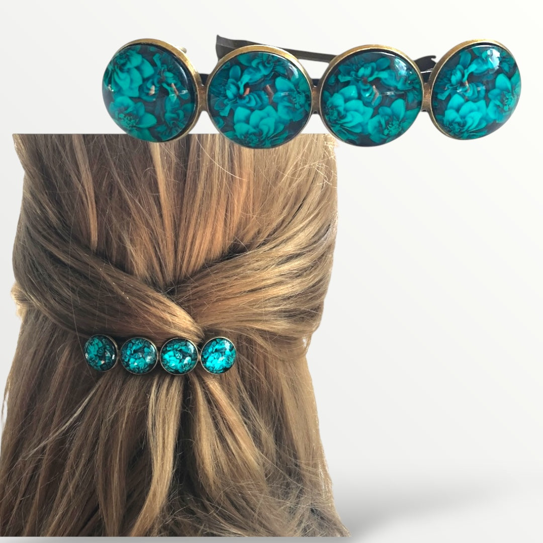 Color hairclip haarspeld green/bleu xl - haarspelden
