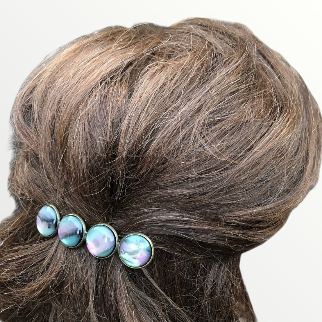 Color hairclip haarspeld grijs lila mix xl - haarspelden