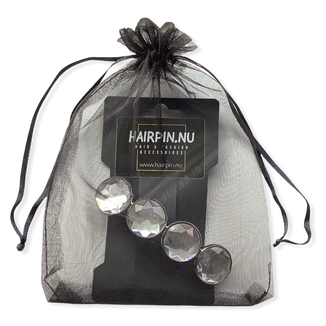 Color hairclip haarspeld grijs zilver glossy xl - haarspelden