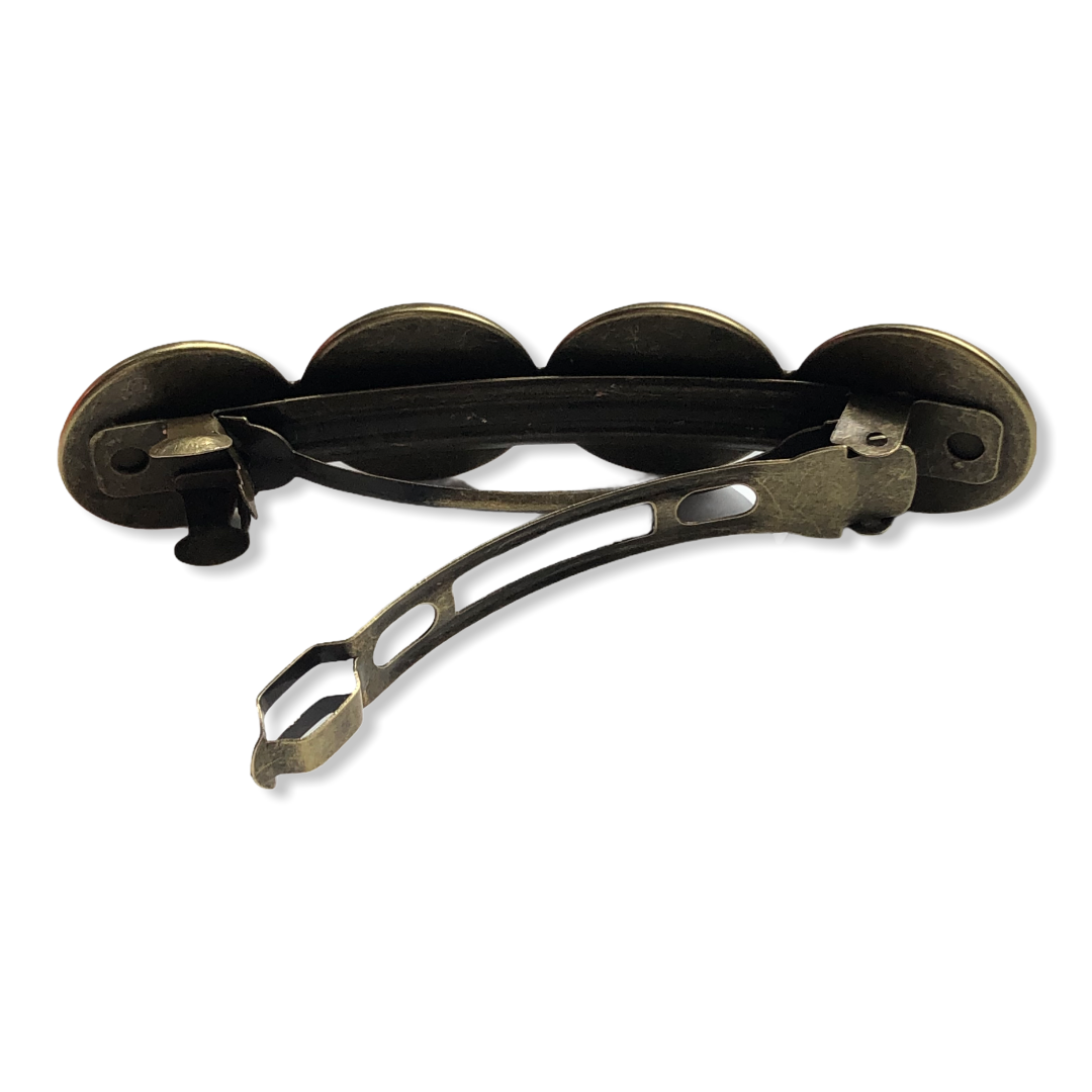 Color hairclip haarspeld groen blauw print xl - haarspelden