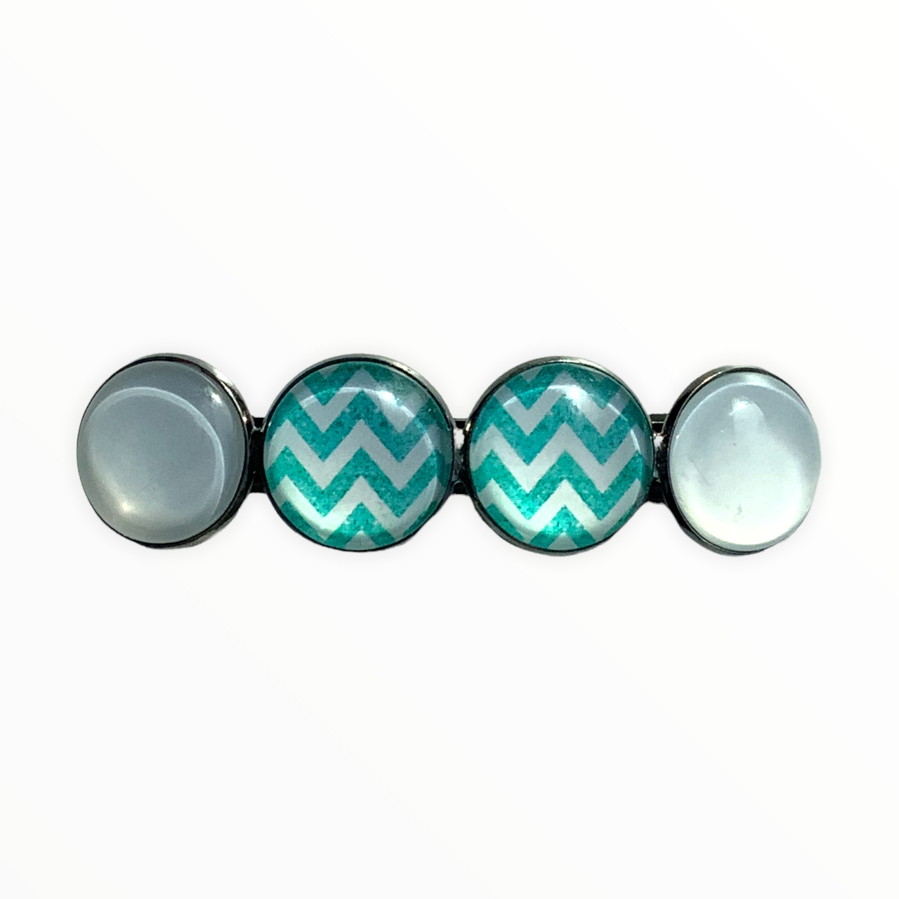 Color hairclip haarspeld groen-wit xl - haarspelden