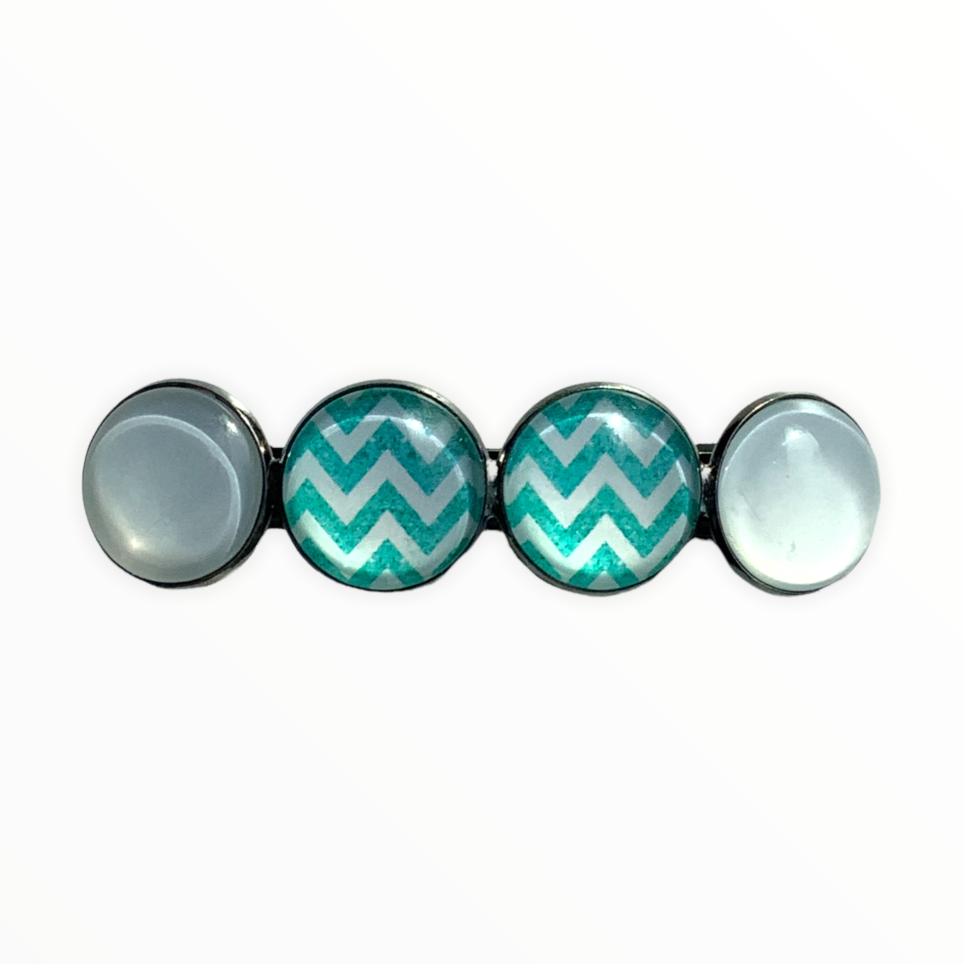 Color hairclip haarspeld groen-wit xl - haarspelden