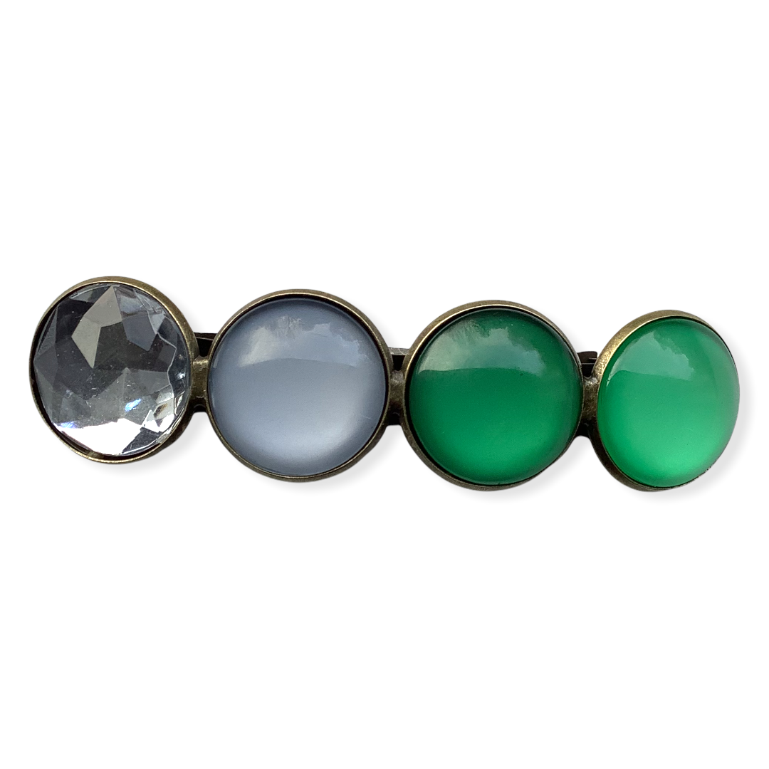 Color hairclip haarspeld groen zilver glossy xl - haarspelden