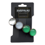Color hairclip haarspeld groen zilver glossy xl - haarspelden