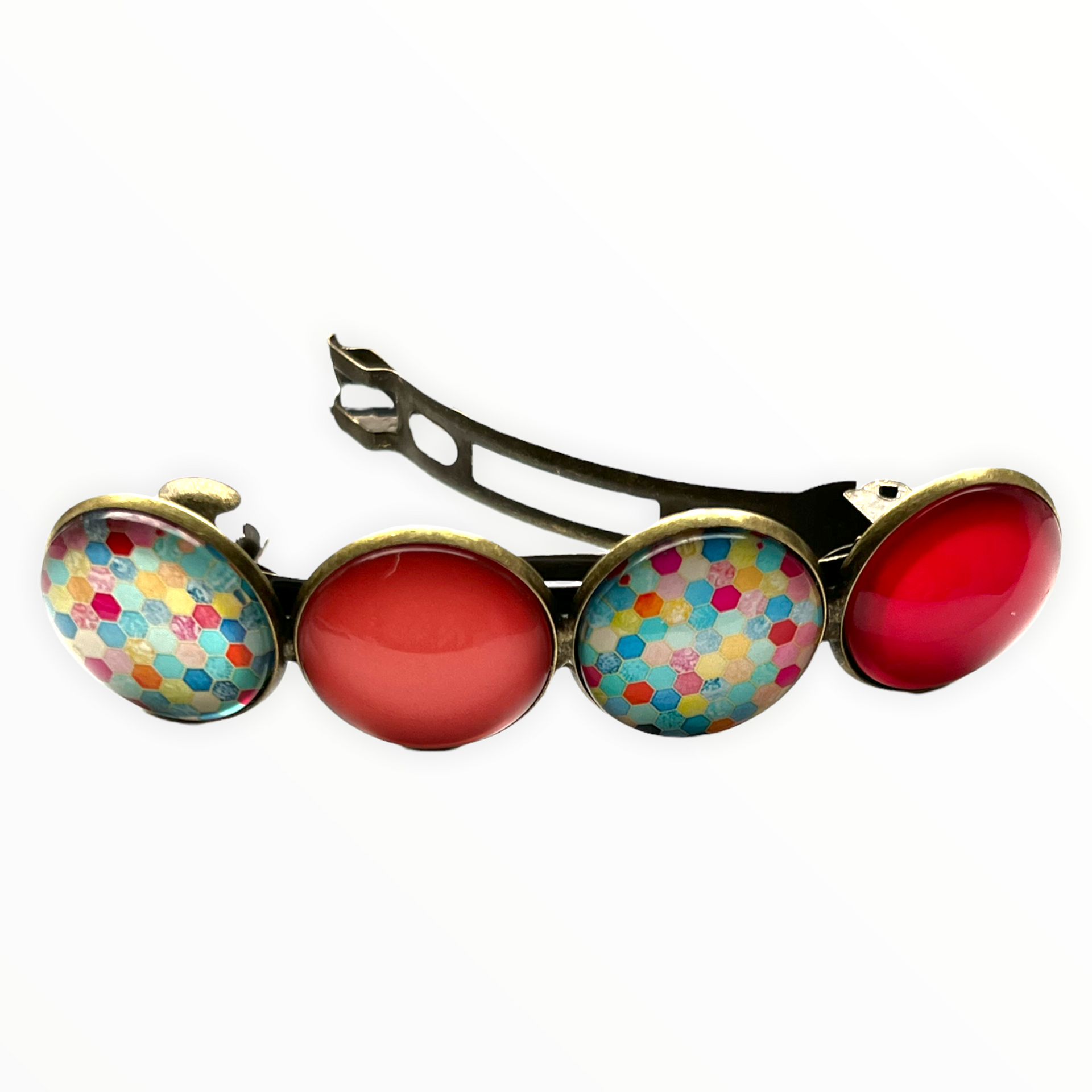 Color hairclip haarspeld happy print xl - haarspelden