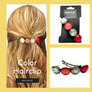 Color hairclip haarspeld happy print xl - haarspelden