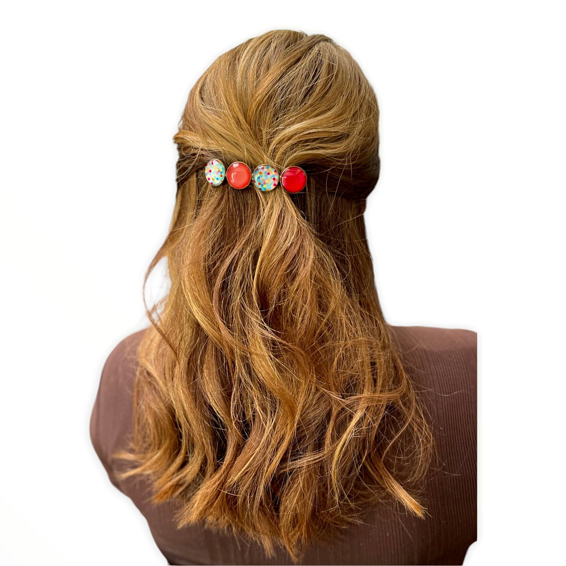 Color hairclip haarspeld happy print xl - haarspelden