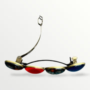 Color hairclip haarspeld ibiza print oranje turquoise xl - haarspelden