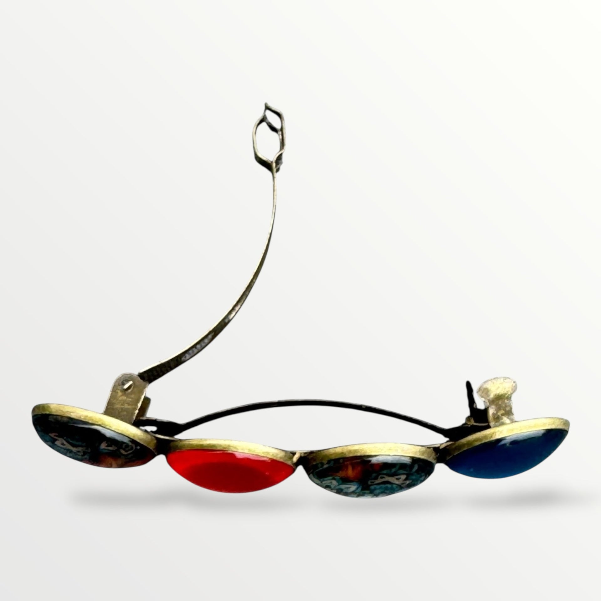 Color hairclip haarspeld ibiza print oranje turquoise xl - haarspelden