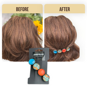 Color hairclip haarspeld ibiza print oranje turquoise xl - haarspelden