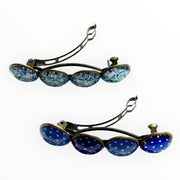 Color hairclip haarspeld ibiza style blue dots xl - haarspelden