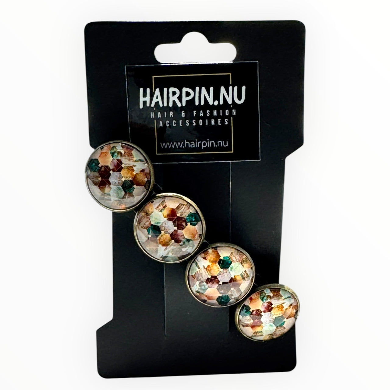 Color hairclip haarspeld ibiza style bruin groen xl - haarspelden