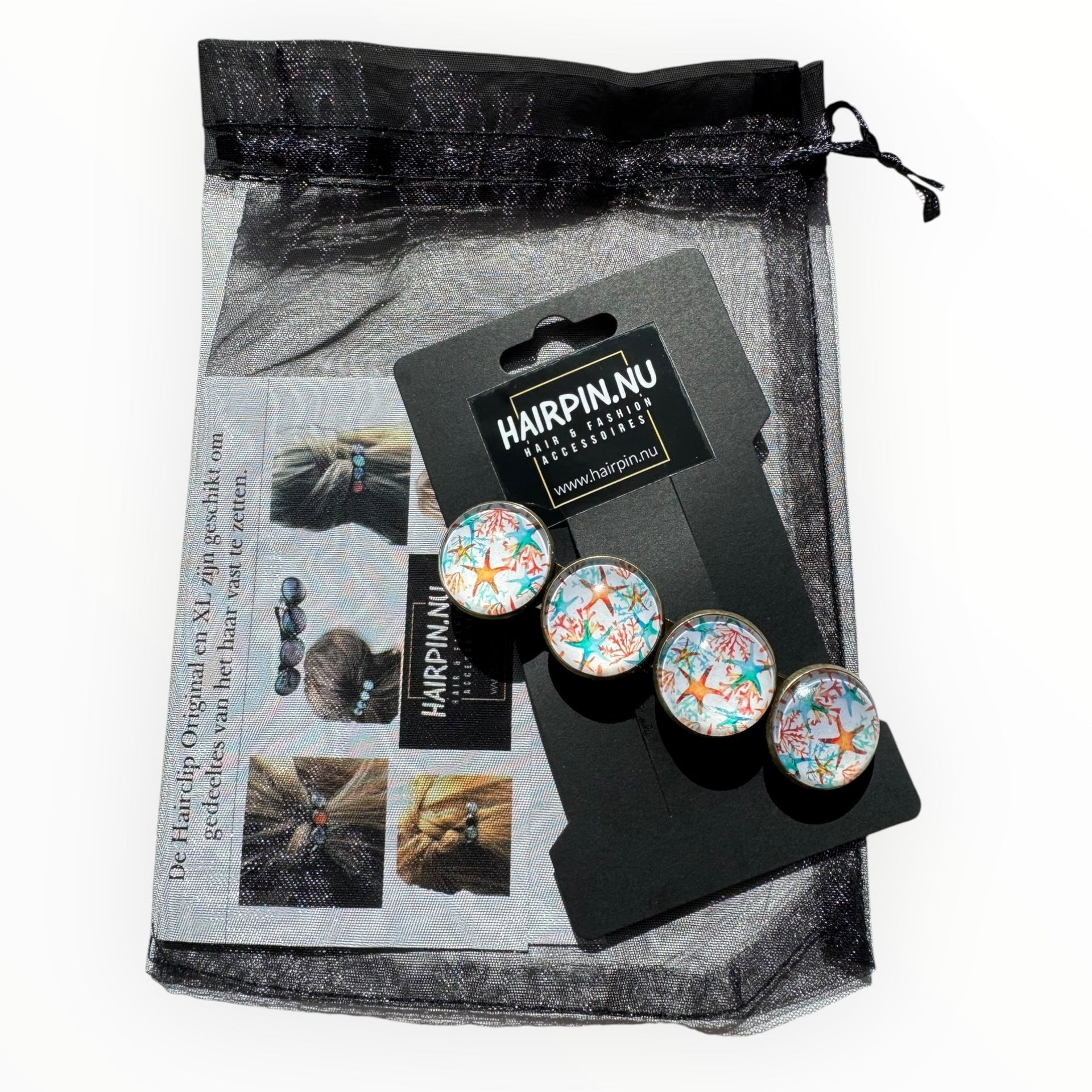 Color hairclip haarspeld ibiza style zeester xl - haarspelden