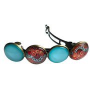 Color hairclip haarspeld ibiza turquoise print xl - haarspelden