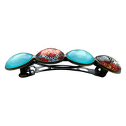 Color hairclip haarspeld ibiza turquoise print xl - haarspelden