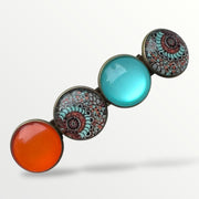 Color hairclip haarspeld ibiza turquoise print xl - haarspelden