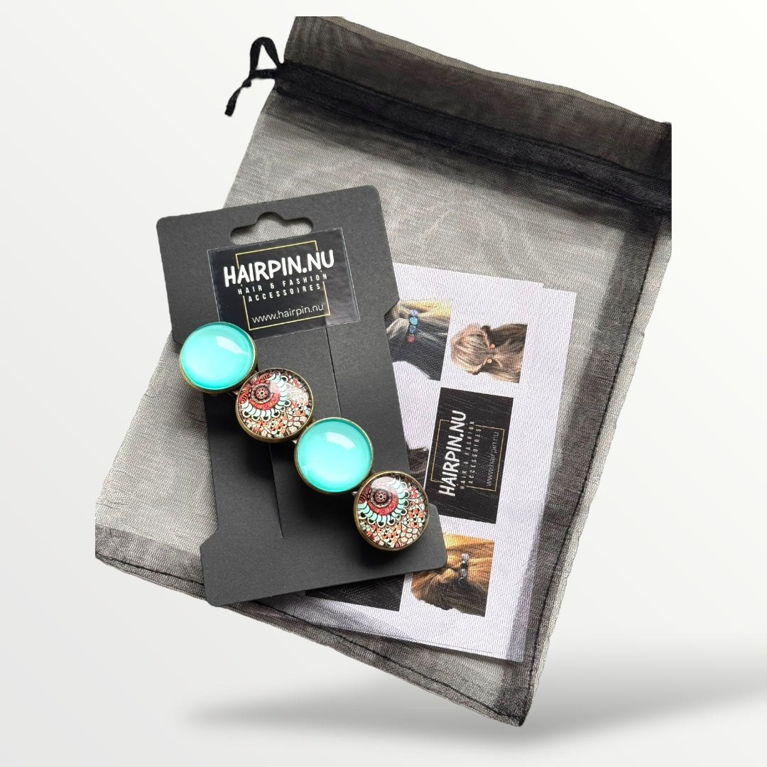 Color hairclip haarspeld ibiza turquoise xl - haarspelden