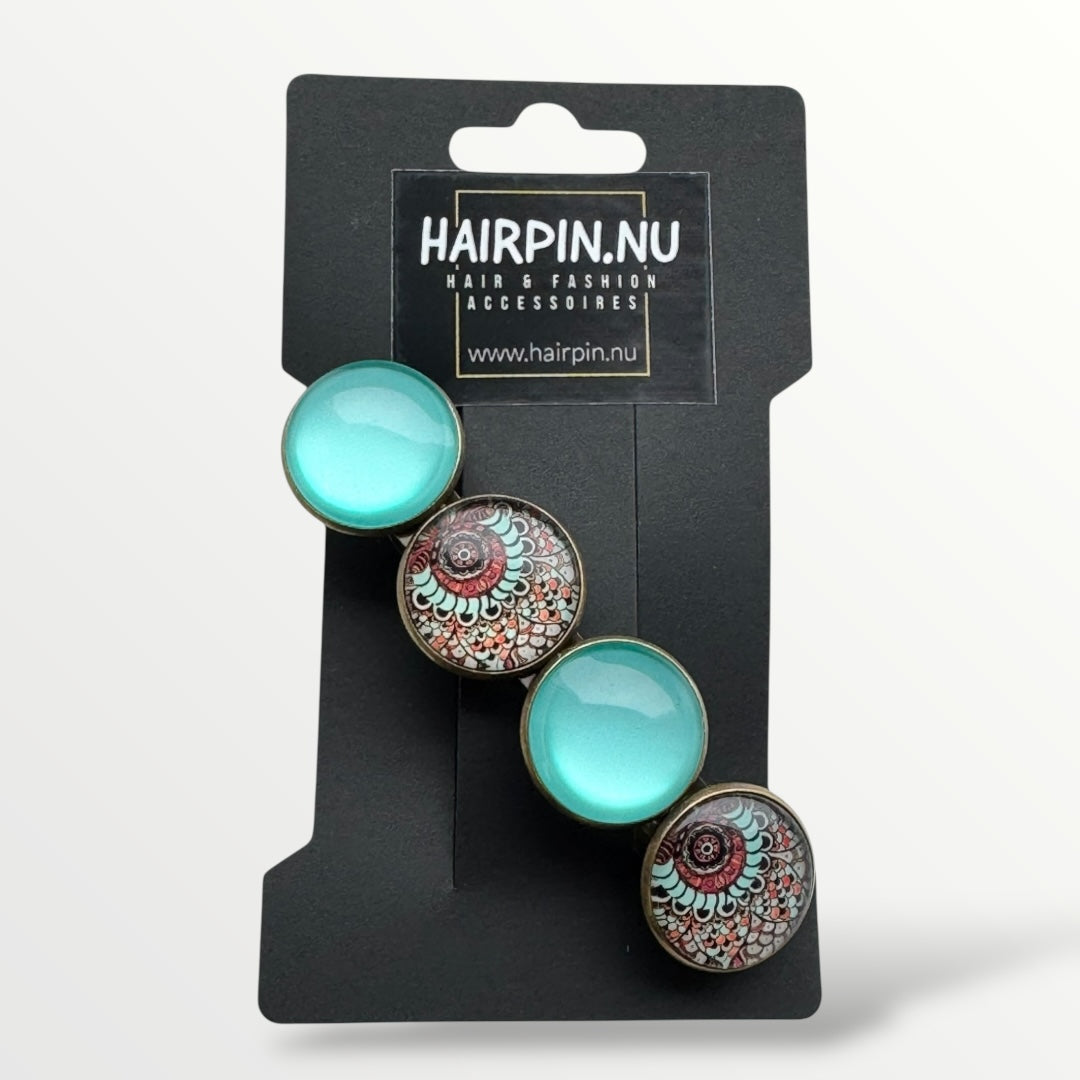 Color hairclip haarspeld ibiza turquoise xl - haarspelden