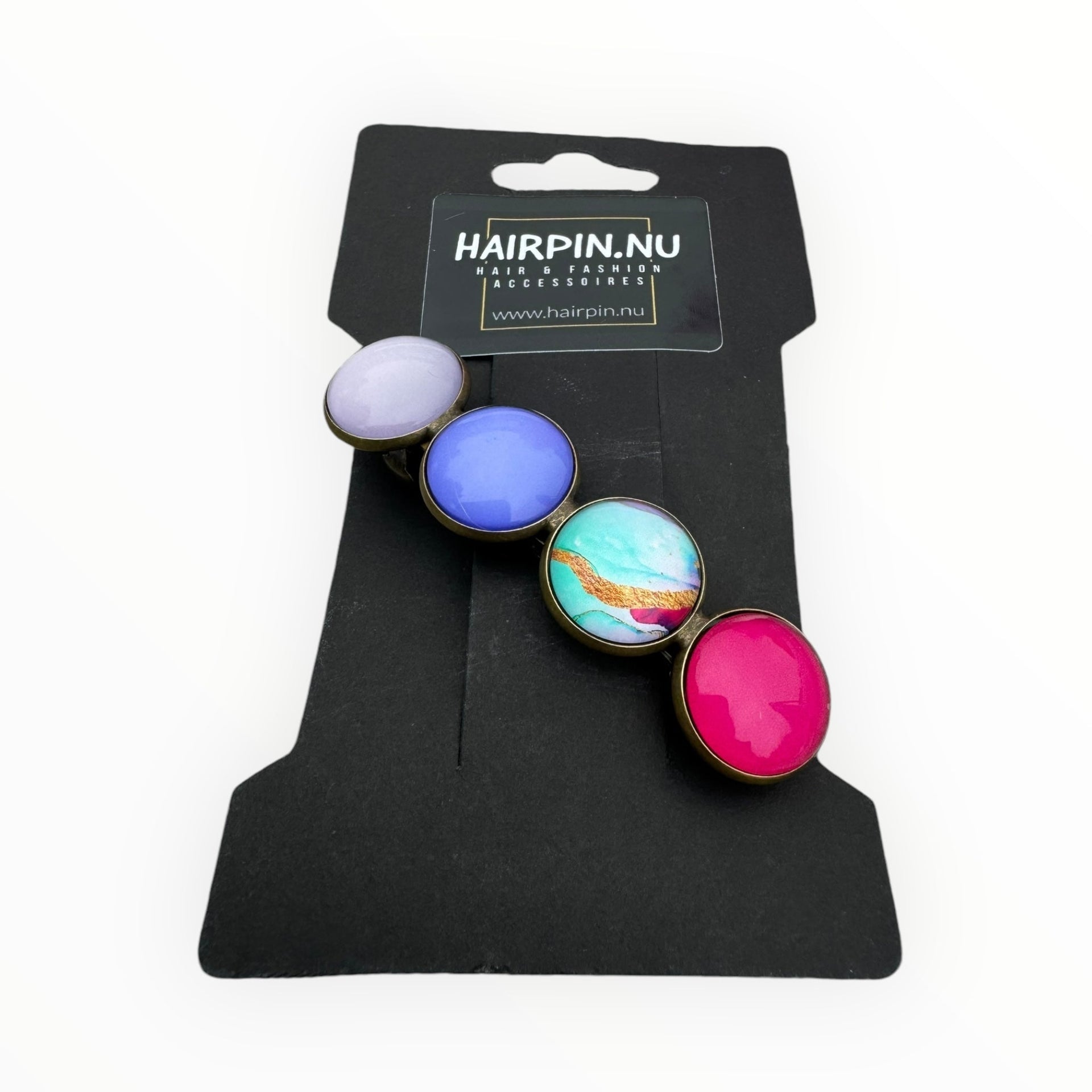 Color hairclip haarspeld lila pink print original