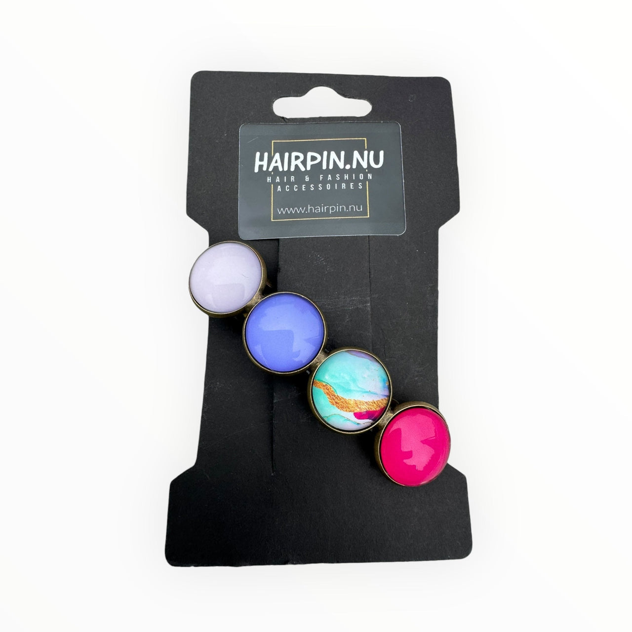 Color hairclip haarspeld lila pink print original