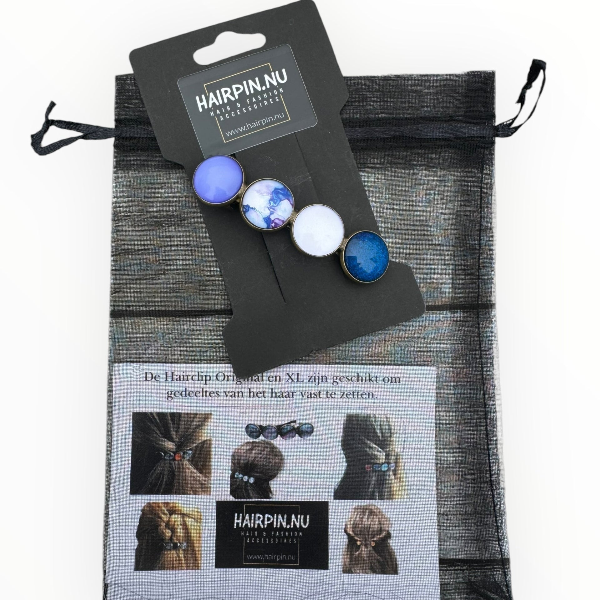Color hairclip haarspeld lila wit blauw original