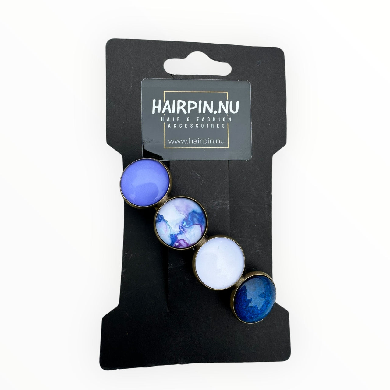 Color hairclip haarspeld lila wit blauw original