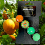 Color hairclip haarspeld mandala bohemian ibiza groen print xl - haarspelden