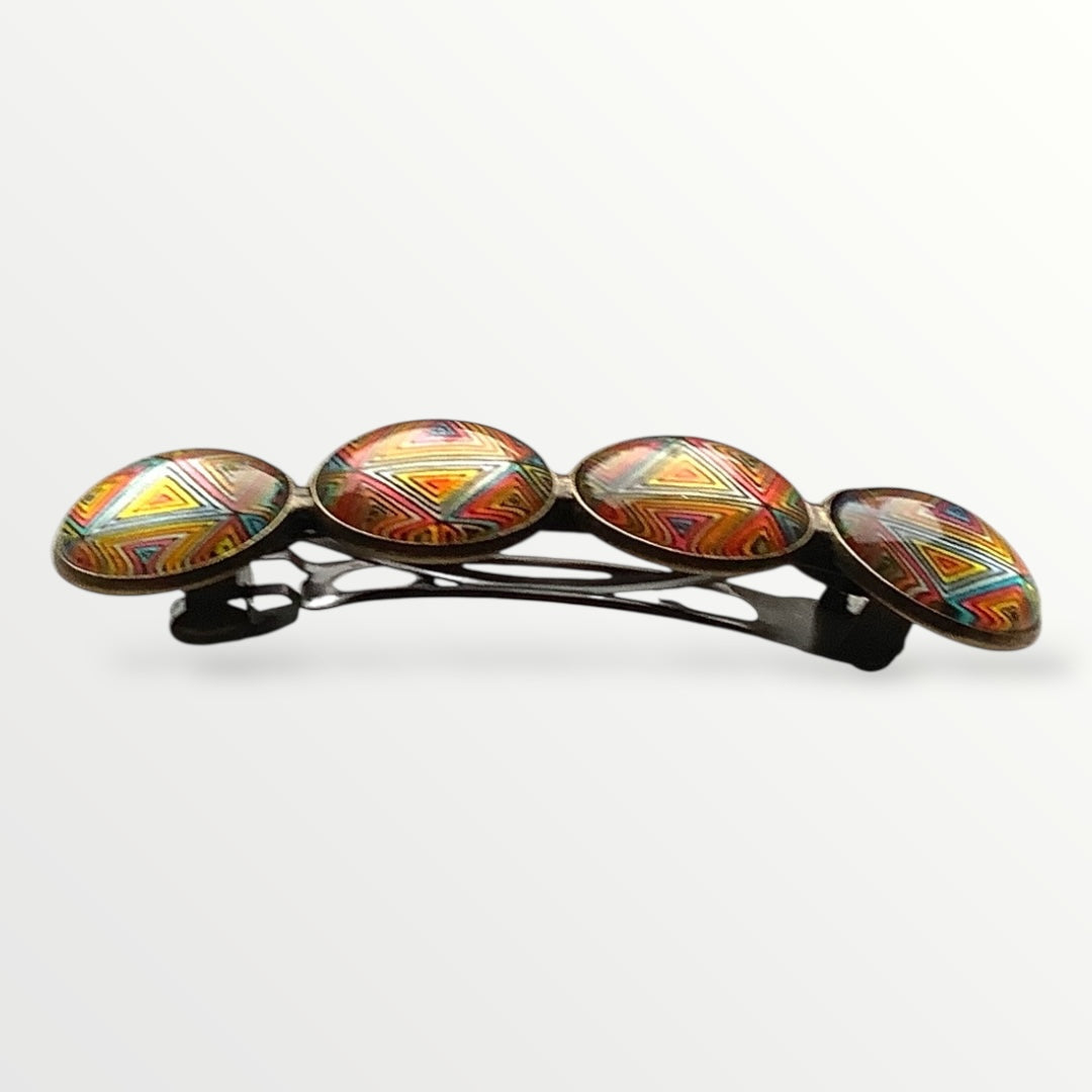 Color hairclip haarspeld mandala bohemian ibiza multicolor xl - haarspelden