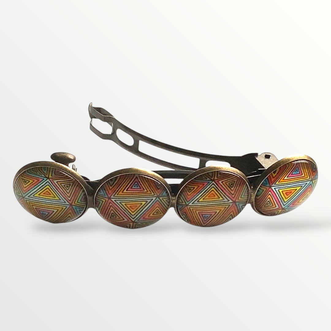 Color hairclip haarspeld mandala bohemian ibiza multicolor xl - haarspelden