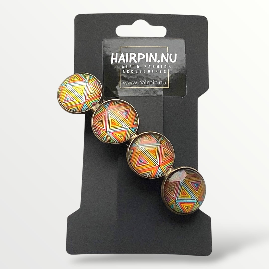 Color hairclip haarspeld mandala bohemian ibiza multicolor xl - haarspelden