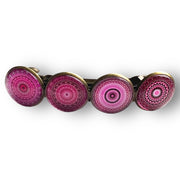 Color hairclip haarspeld mandala bohemian ibiza roze print xl - haarspelden