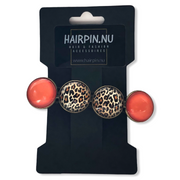 Color hairclip haarspeld orange tijgerprint xl - haarspelden
