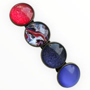 Color hairclip haarspeld paars lila blauw print xl - haarspelden