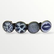 Color hairclip haarspeld paars wit xl - haarspelden