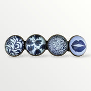 Color hairclip haarspeld paars wit xl - haarspelden