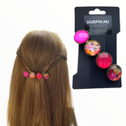 Color hairclip haarspeld pink print xl