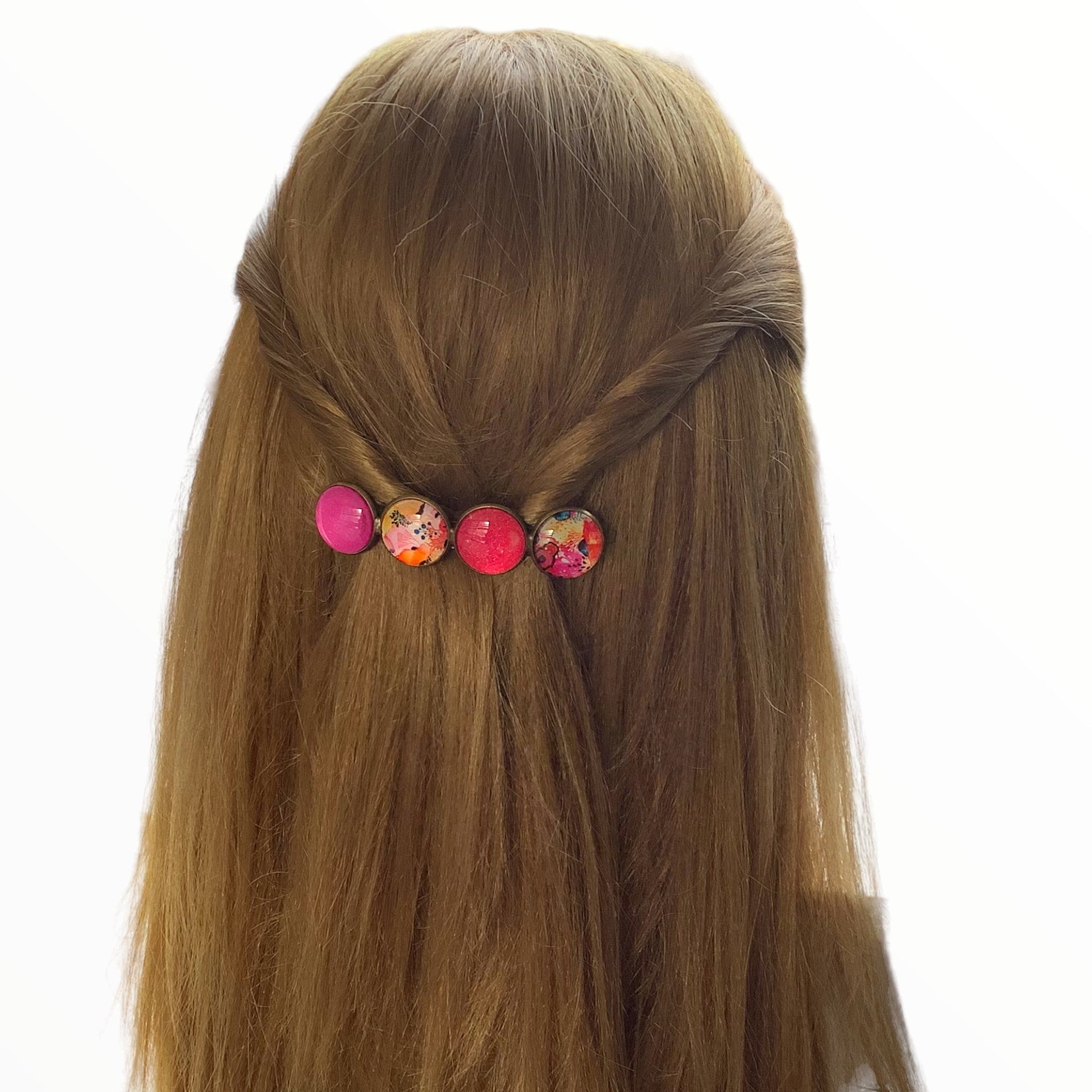 Color hairclip haarspeld pink print xl