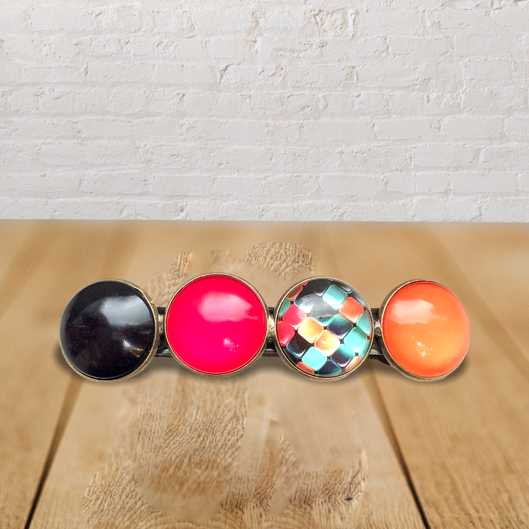 Color hairclip haarspeld rood oranje zwart xl - haarspelden