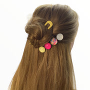 Color hairclip haarspeld roze print xl