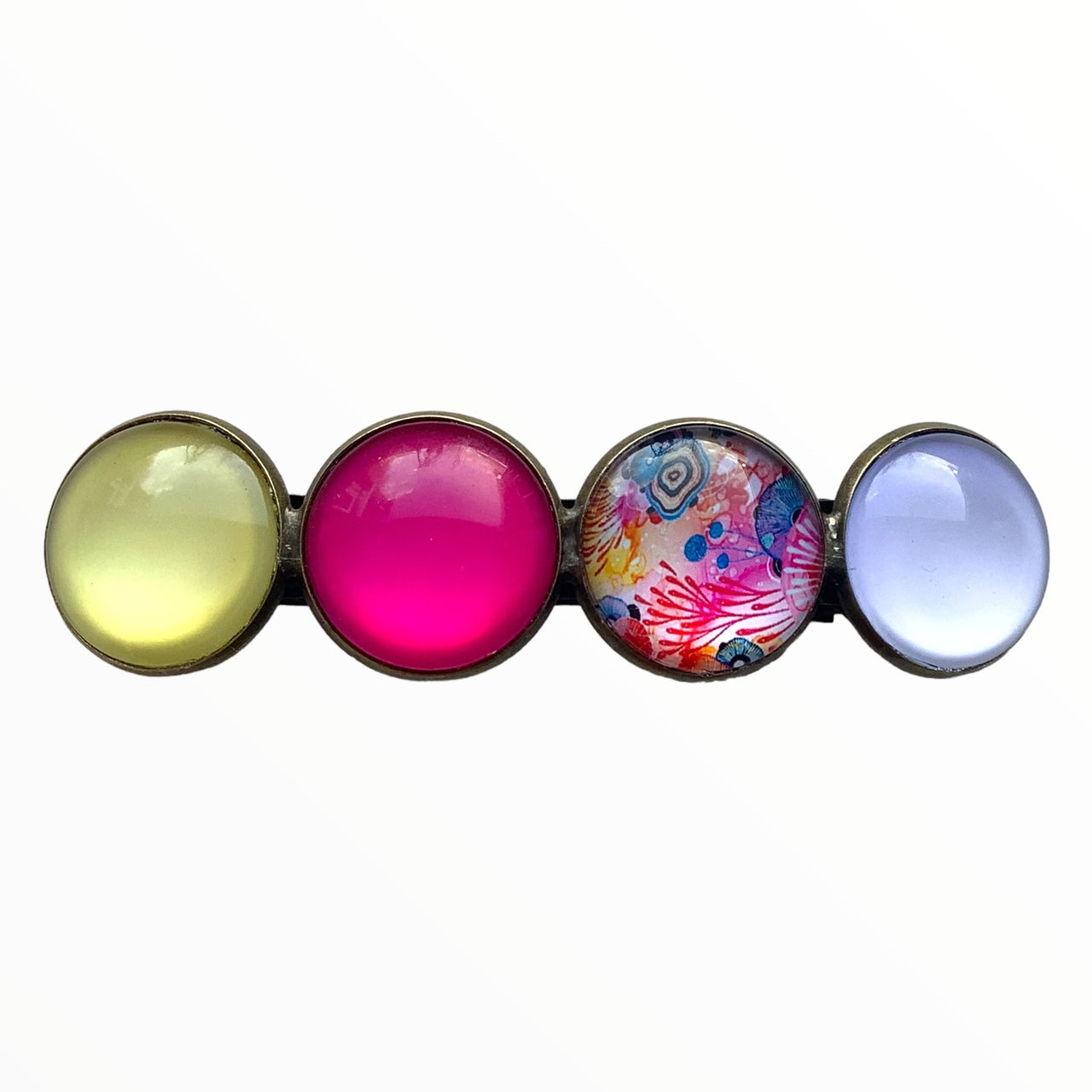 Color hairclip haarspeld roze print xl