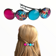 Color hairclip haarspeld roze turquoise xl - haarspelden