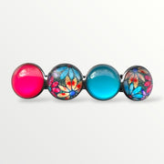 Color hairclip haarspeld roze turquoise xl - haarspelden