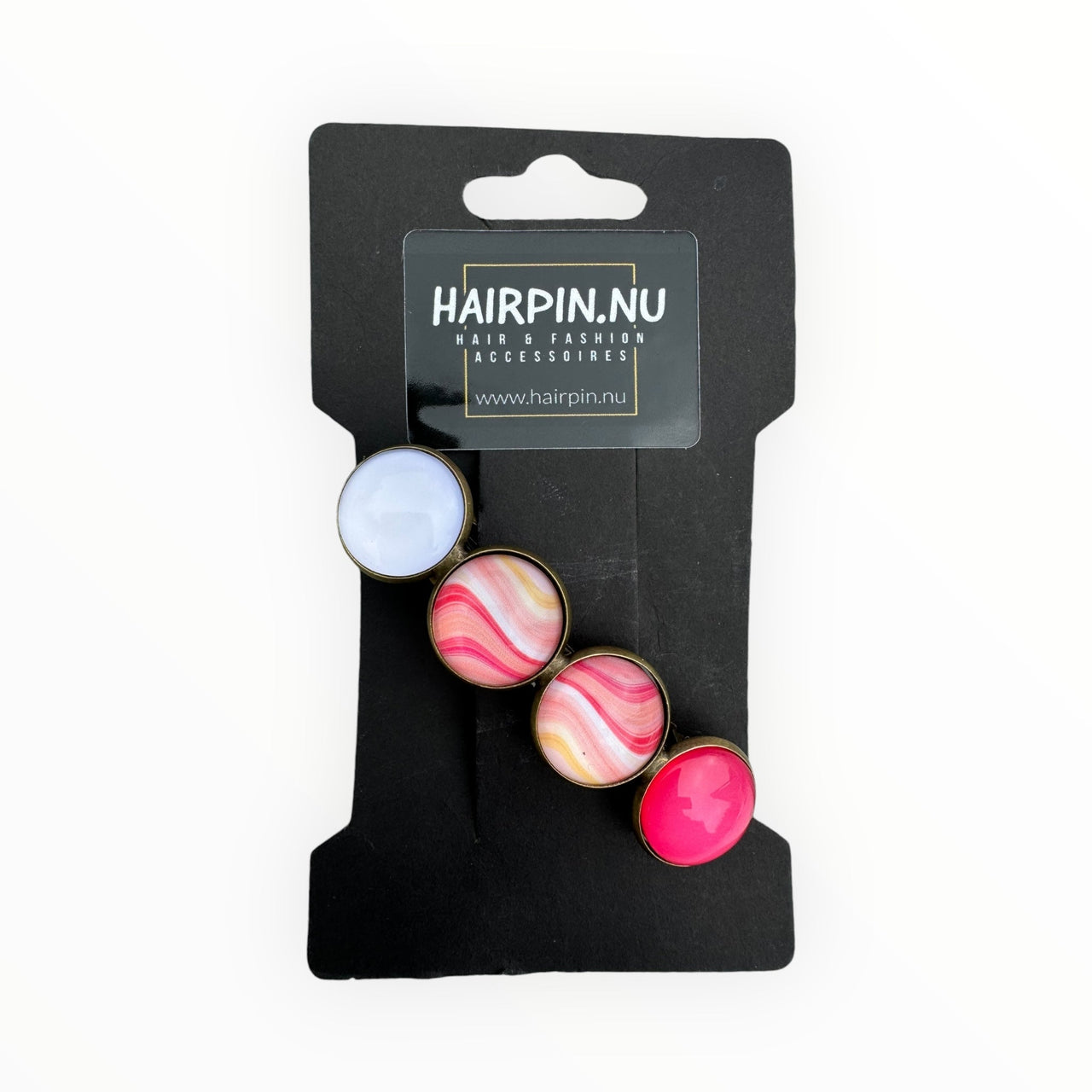 Color hairclip haarspeld roze wit colormix original
