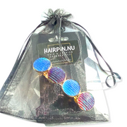 Color hairclip haarspeld scrunchie set shine blauw xl