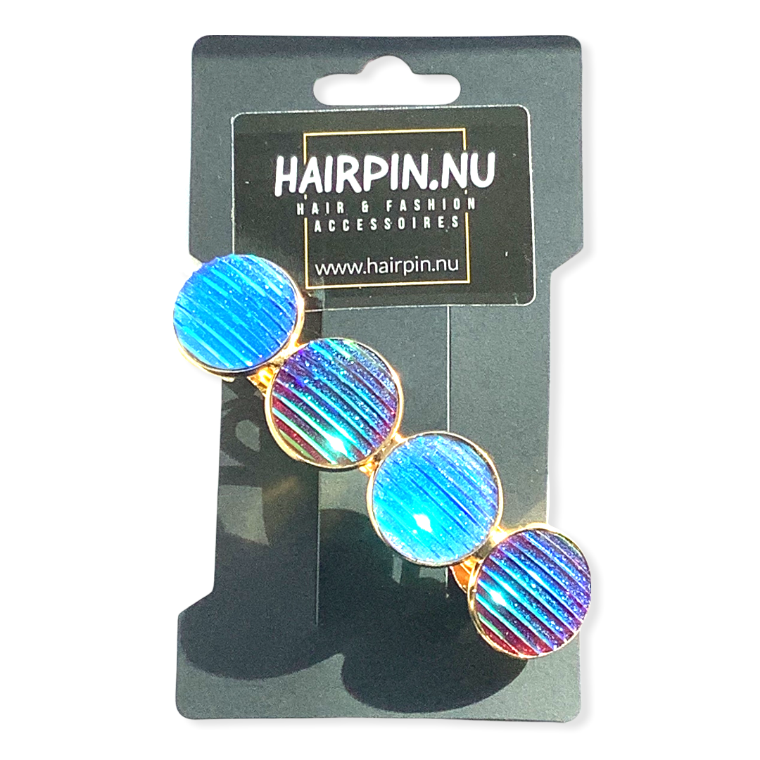 Color hairclip haarspeld shine blauw xl