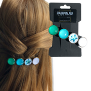 Color hairclip haarspeld summer turquoise xl