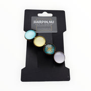 Color hairclip haarspeld turquoise geel wit ibiza print original