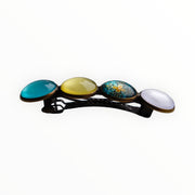 Color hairclip haarspeld turquoise geel wit ibiza print original