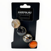 Color hairclip haarspeld zwart bruinprint xl - haarspelden